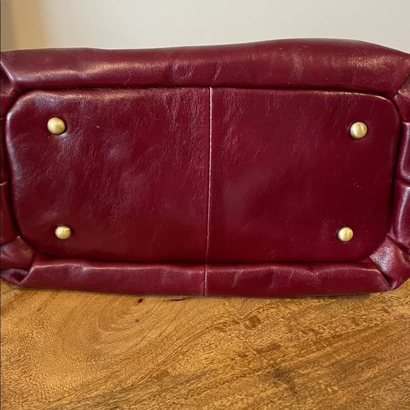 Patricia Nash Calasetta Leather Top Handle Crossbody Satchel Oxblood